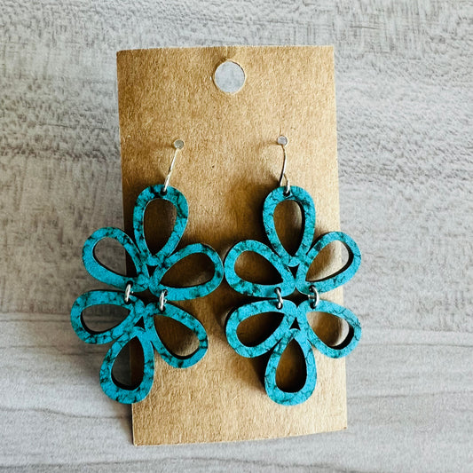 Double Petal Dangle - Turquoise