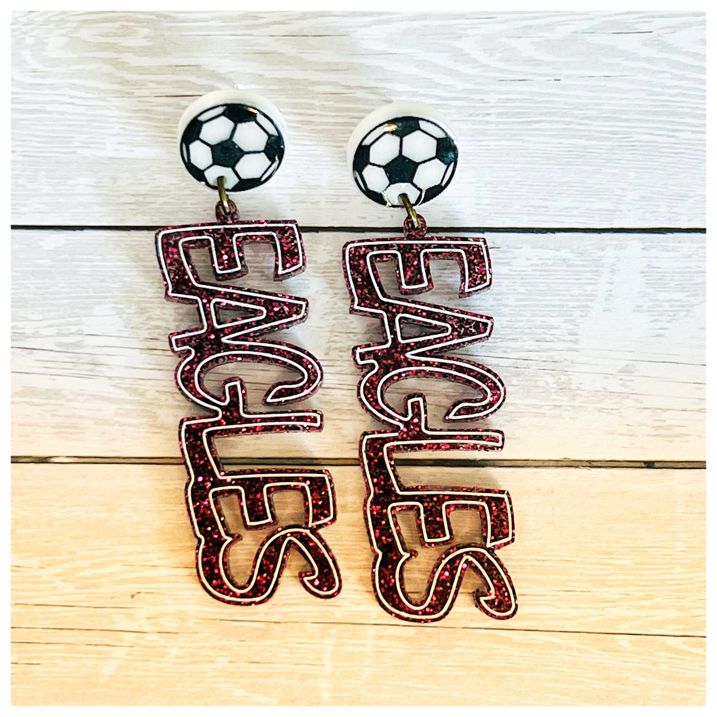 Soccer Eagles Dangle - Glitter