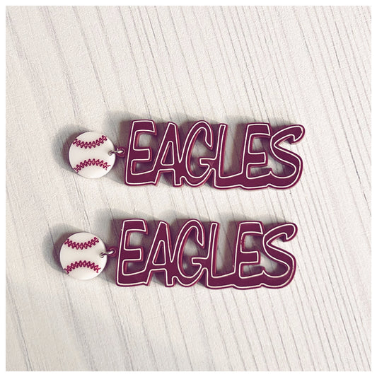 Baseball Eagles Dangle - Matte